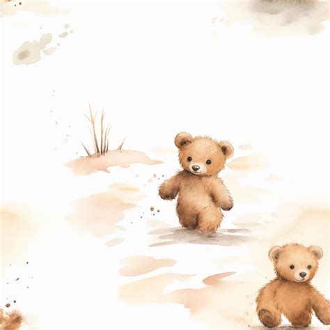 Premium Photo Charming Teddy Bear Footprints In Snow