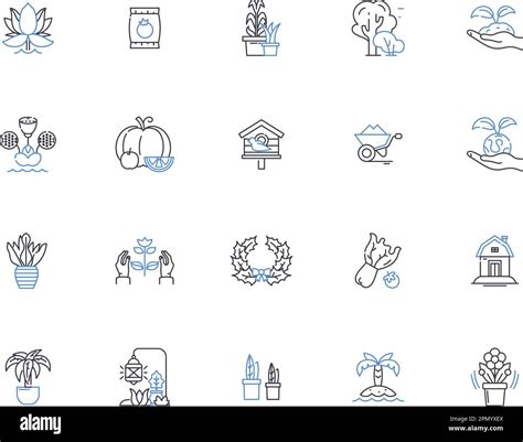 Horticulture Outline Icons Collection Horticulture Gardening