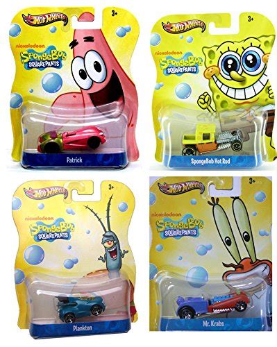 Buy Spongebob Squarepants Set Yellow Hot Rod Patrick Plankton Mr Krabs Character Cars Hot