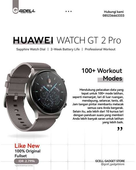 Jual HUAWEI WATCH GT2 PRO GRAY LIKE NEW di Seller Gcell Gadget Store ...
