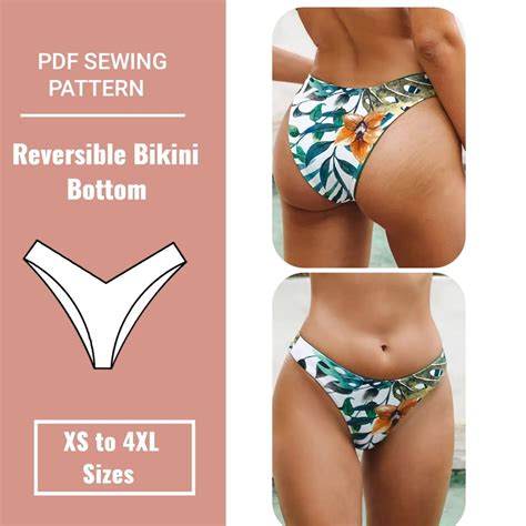 Swimsuit Pattern Reversible Bikini Bottoms Sewing Pattern PDF Sizes XS To 4XL Include