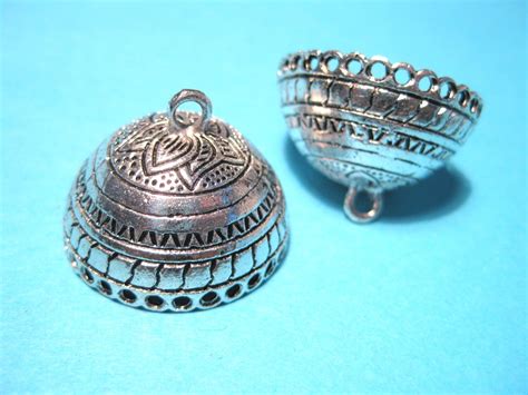 Antique Silver Extra Large Tassel Caps Cone Bead Caps