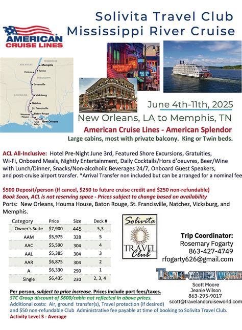 Mississippi River Cruises 2025 Packages With Airfare Philip V Pruitt