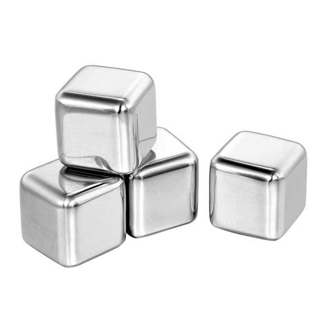 Stainless Steel Whisky Stone 4pc With Clip