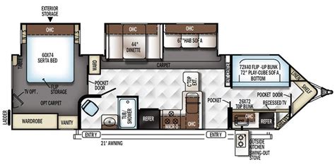 V Nose Travel Trailer Floor Plans - floorplans.click