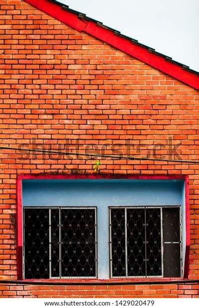 Naked Brick Wall Blue Window Frame Stock Photo 1429020479 Shutterstock