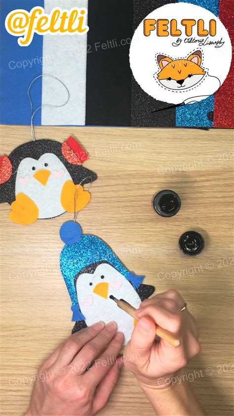 Пингвин из фетра (вариант 1) | Выкройка пингвина • Feltli