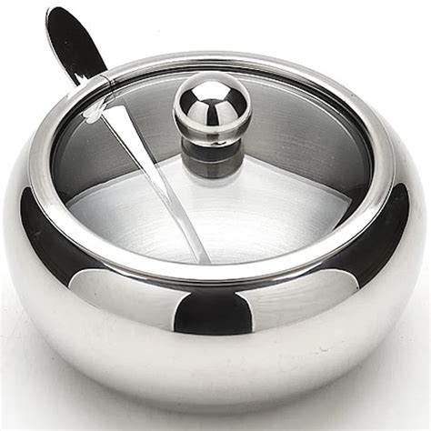 Mayer & Boch Round Sugar Bowl With Glass Lid And Spoon 15 oz - Walmart.com