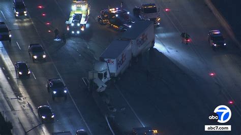 Westbound 10 Freeway shut down in Pomona after crash involving FedEx ...