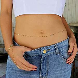 Buy Evild Boho Bikini Belly Chain Silver Sequins Simple Waist Chain Large Body Chain Belly