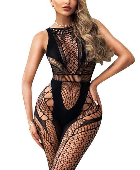 RSLOVE Sexy Lingerie Exotic Bodystocking Fishnet Cut Out Lingerie