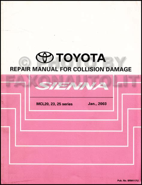 2002 2006 Toyota Camry Body Collision Repair Manual Original