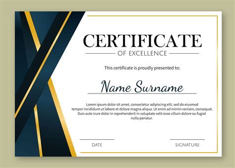 Excellence Certificate Template