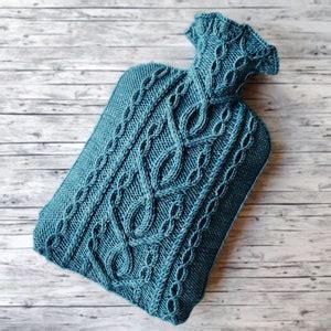 Hot Water Bottle Cover Knitting Pattern Hot Water Bottle Cozy Cable Knitting Pattern
