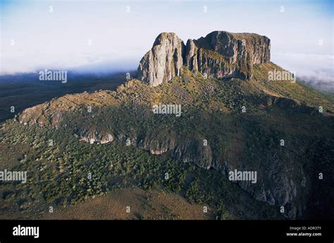 Edge Of Caldera At Koitobos Peak Summit Of Mount Elgon Kenya Stock