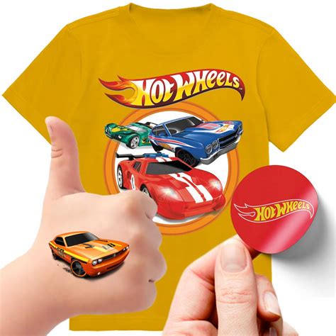 Zestaw W Koszulka Dla Dzieci Tatua E Naklejki Hot Wheels Jako Sklepy