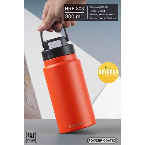 Jual Orinoco Botol Minum HRF 803 Tumbler Stainless Vacuum Hot Cold With Handle Straw 800ML