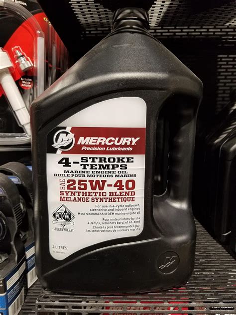 Mercury 25W40 Synthetic Blend Marine Engine Oil - 1 US Gallon/4 Liters ...
