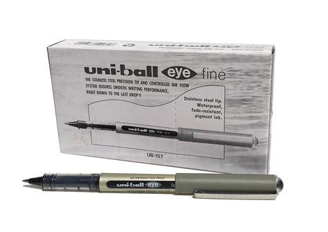 Uni Ball Ub Eye Rollerball Pen Medium Black Pack Of