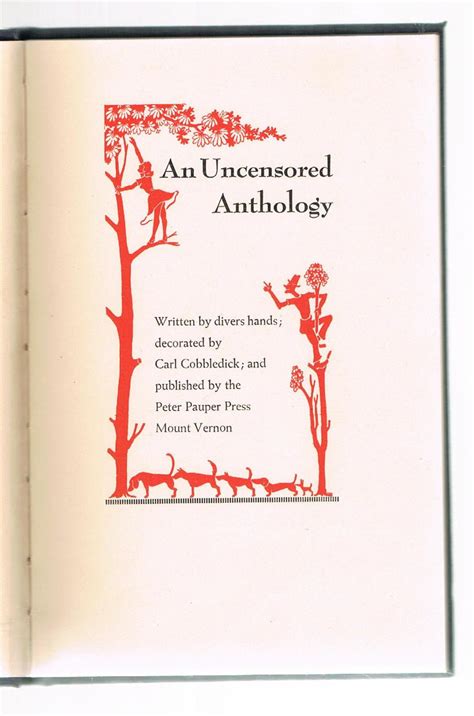 An Uncensored Anthology Written By Divers Gay Hands Very Good Hardcover 1939 1st Edition