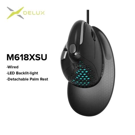 DELUX M618XSU - SEEKER Series - Wired Ergonomic Vertical Mouse RGB ...