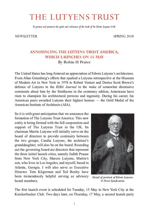 Lutyens Spring 2018 El Final Front Cover Only The Lutyens Trust