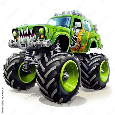 Monster Truck Sublimation Clipart Monster Truck Cartoon Style For Kids