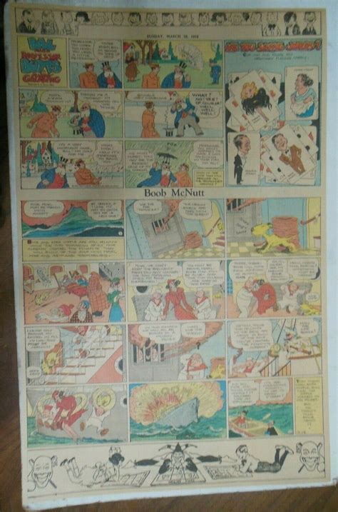Boob McNutt Sunday By Rube Goldberg From Large Rare Full Page Size Comic Books