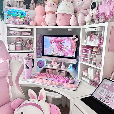 Desk Core 💗🎀 In 2024 Room Ideas Bedroom Room Setup Gaming Room Setup