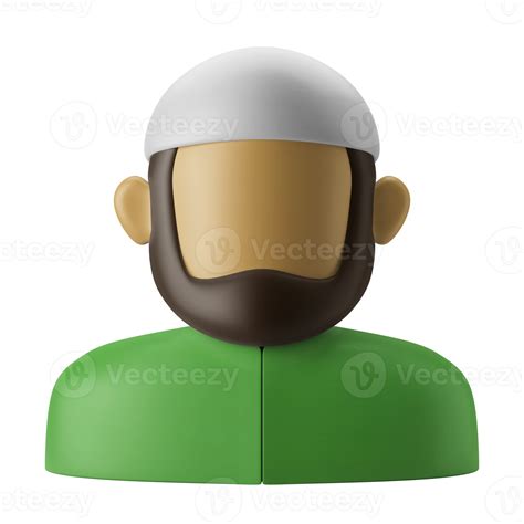 Muslim Man Avatar Head With Kufi Cap 3d Icon Illustration 11192009 Png