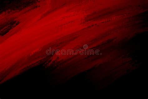Red Paint Brush Stroke on Black Background Stock Image - Image of color