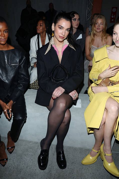 Dua Lipa Attends The Prada Fw23 Show During Milan Fashion Week In Milan