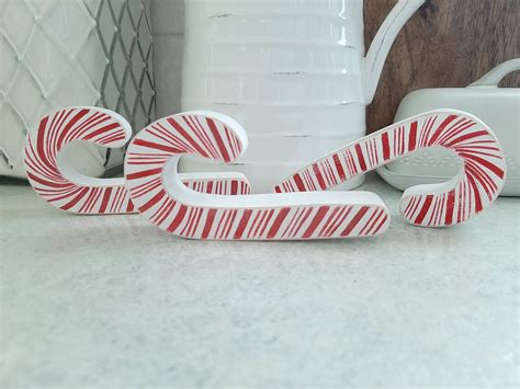 Chunky Wood Candy Canes Rustic Candy Canes Candy Canes Table Etsy