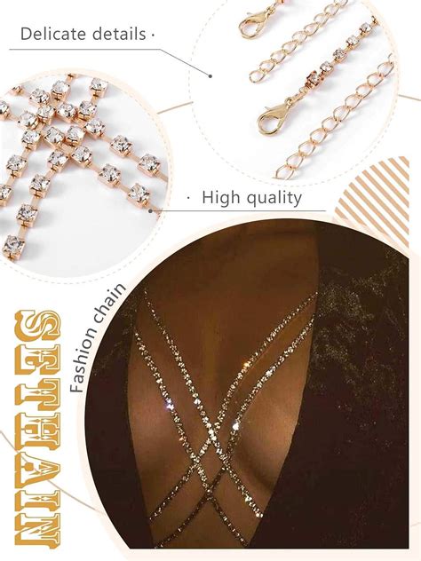 Sethain Boho K Rperkette Strass Gold Kreuz Ketten Bh Night Club Bikini Kette Karosseriezubeh R