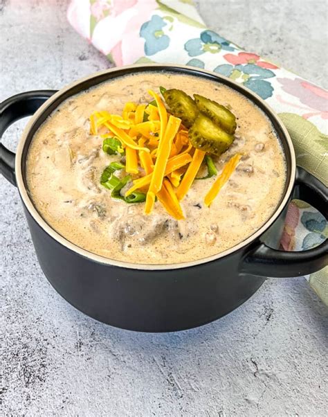 Keto Cheeseburger Soup Thick Creamy Keto Cooking Wins