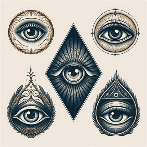 Premium Photo A Close Up Of Four Different Types Of Eye Tattoos