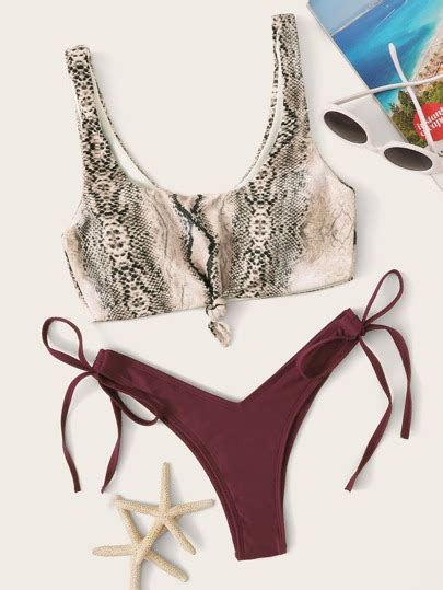 Search Knot Bikini ROMWE