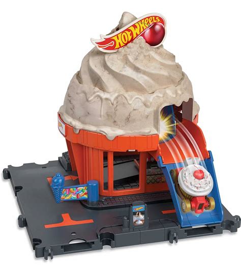 Hot Wheels City Tienda De Helados Pista De Mattel