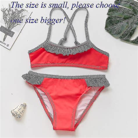 1 14y piger badedragt høj kvalitet piger badetøj to stykker børn bikini sæt biquini infantil
