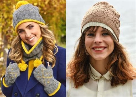 Двойные шапки спицами – 11 моделей с подробными описаниями