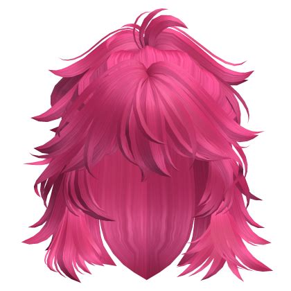 Messy Short Anime Wolfcut Ponytail Hot Pink Roblox