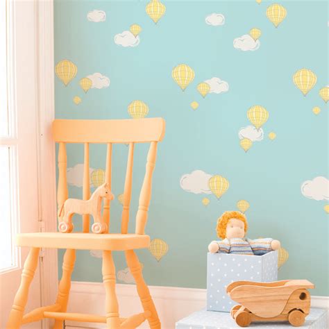 Hot Air Balloon Peel And Stick Vinyl Wallpaper W X H Contemporary Wallpaper By