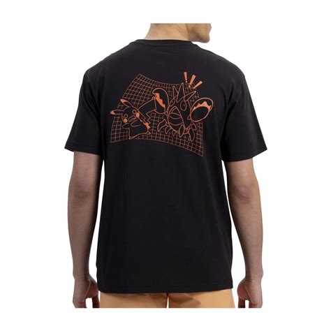 Pikachu And Corphish Pokémon Summer Days Black Relaxed Fit Crew Neck