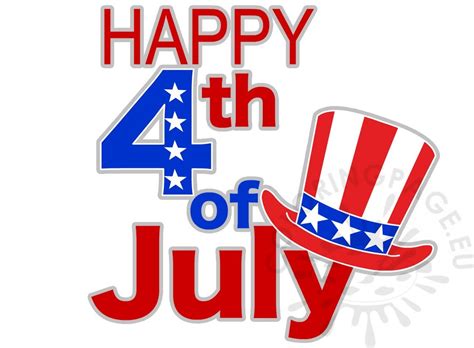 Happy 4th Of July Independence Day Clipart Coloring Page