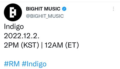 【bts Rm】キムナムジュン 1stソロアルバム『indigo』122発売決定 Bコレ Btsの情報収集