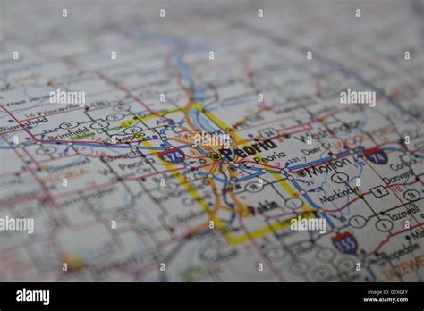 peoria illinois map stock photo alamy