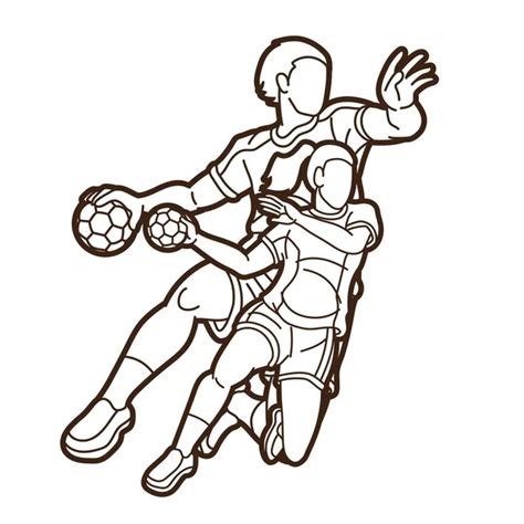 Handball Sport Female Player Action Graphic Vector Stock Vector By