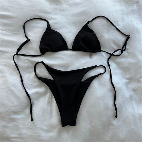 Zaful Black Bikini Size 8 Worn Once Depop