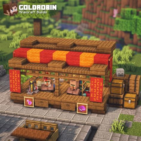 I Built A Market Stall And Marketplace Minecraft Houses Minecraft