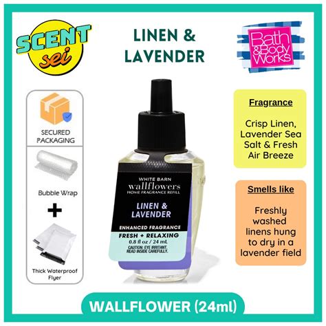 BBW Linen Lavender Bath Body Works Wallflower Refill Fragrance Bulb Plug Authentic